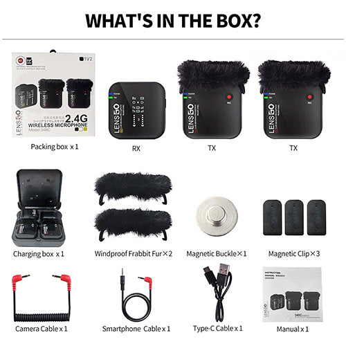 π€ LENSGO 348C Wireless Lavalier Microphone β Professional Audio for DSLR & Cameras Condition: New