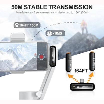 🎤 LENSGO 518C Mini Wireless Lavalier Microphone – Crystal Clear Audio for Smartphones  Condition: New
