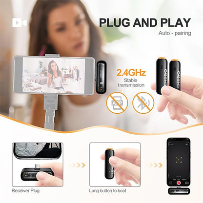 🎤 LENSGO 518C Mini Wireless Lavalier Microphone – Crystal Clear Audio for Smartphones  Condition: New