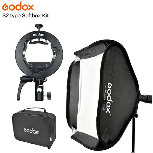 🎥 Godox 60x60cm Softbox with S2 Bracket – Portable Studio Lighting Kit  Condition: New