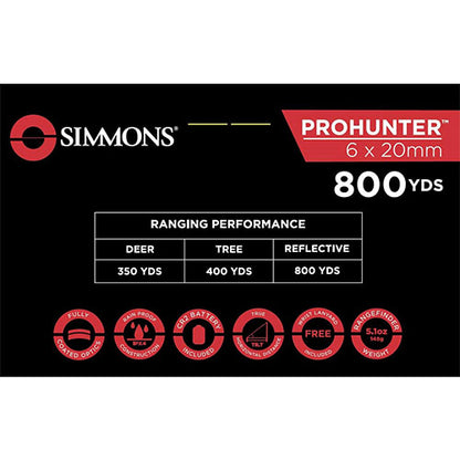🎯 Simmons Pro Hunter 800 YDS 6×20mm Rangefinder – Precision Yardage for Every Shot  Condition: New
