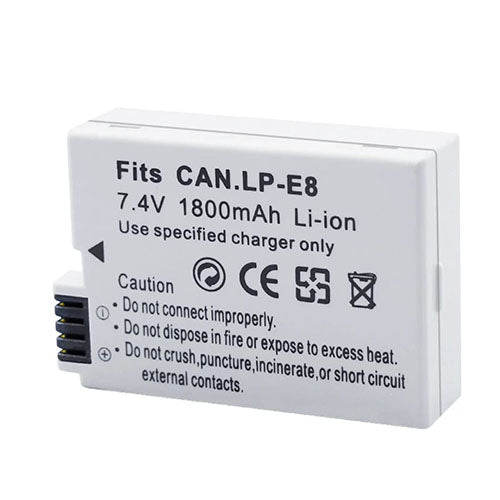 🔋 LP-E8 Battery Pack – Rechargeable Lithium-Ion Battery for Canon EOS DSLR Cameras  Condition: New