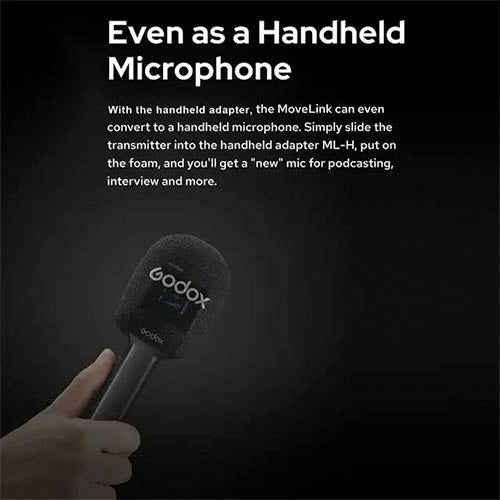 🎤 Godox ML-H Handheld Microphone Adapter Grip – Compatible with MoveLink M1/M2 & UC1/UC2 Wireless Mic Systems  Condition: New