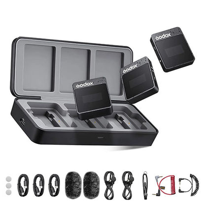 🎤 Godox MoveLink II M2 Wireless Lavalier Microphone – Dual Transmitter System for Content Creators & Filmmakers  Condition: New