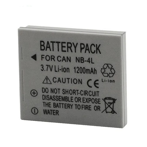 Replacement Battery Pack for Canon NB-4L – 3.7V 1200mAh Li-Ion Rechargeable Battery  Condition: New