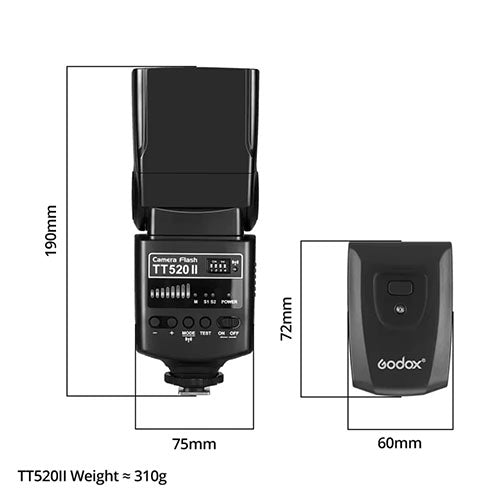 ⚡ Godox TT520II Speedlite Flash – Manual Wireless Flash for DSLR Cameras  Condition: New